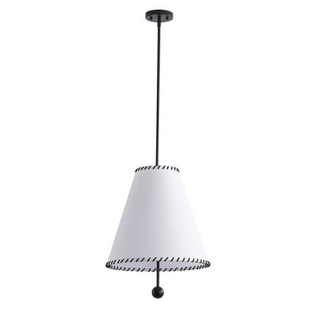 Aiwen White Vintage Pendant Light Linen Cone Shade Retro Ceiling Lamp