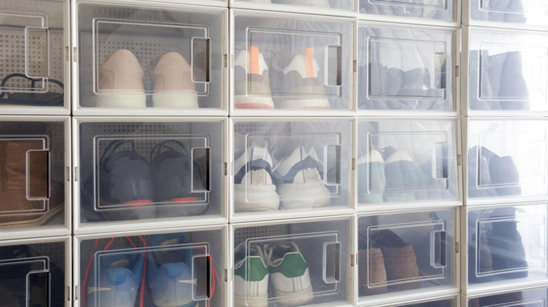 The alternative way to use Costco shoe boxes for closet storage