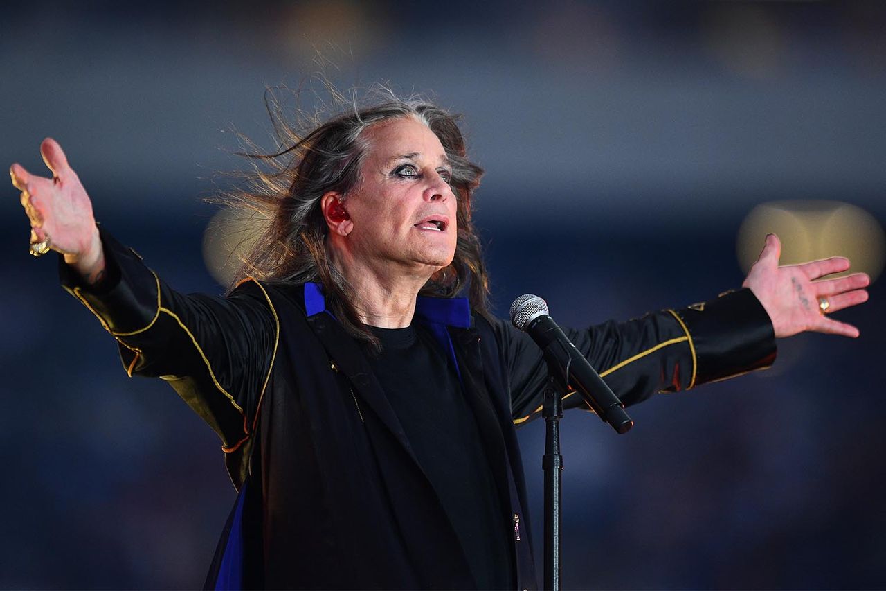 Ozzy Osbourne performs at halftime during the NFL game between the Buffalo Bills and the Los Angeles Rams on September 8, 2022, at SoFi Stadium in Inglewood, CA.