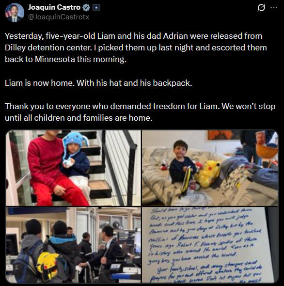 5-year-old boy and his father detained by ICE return to Minnesota after ...