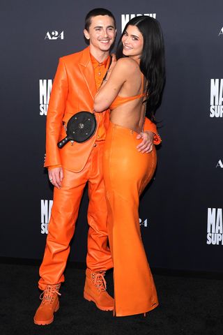 Timothee Chalamet and Kylie Jenner attend the Los Angeles premiere of A24's "Marty Supreme" at Samuel Goldwyn Theater on Dec. 8, 2025 in Beverly Hills, California. Brianna Bryson/WireImage