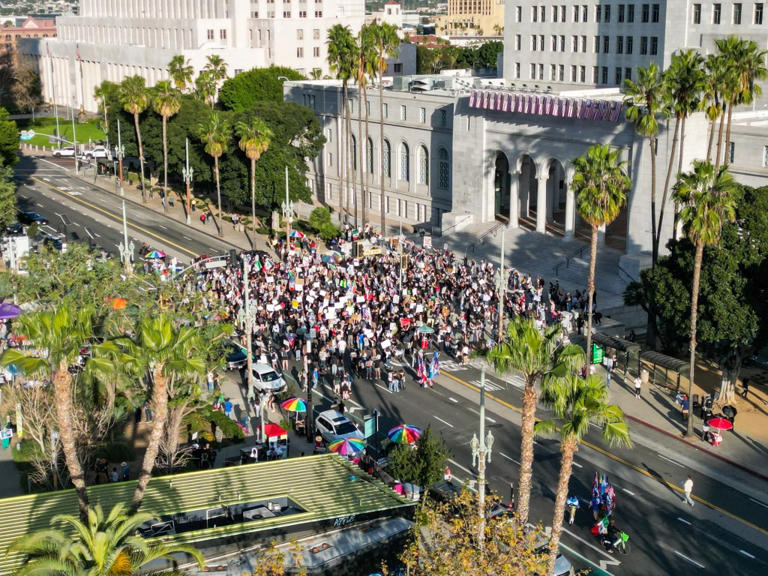 Masked agitators mob female reporter during DTLA anti-ICE protests, try ...