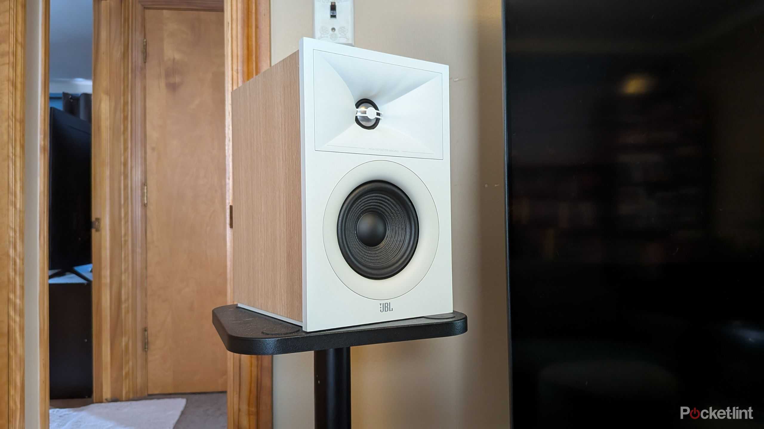 A JBL bookshelf speaker.