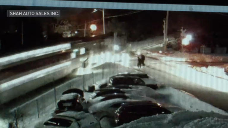 Commuter rail train slams into car struck on tracks in Abington