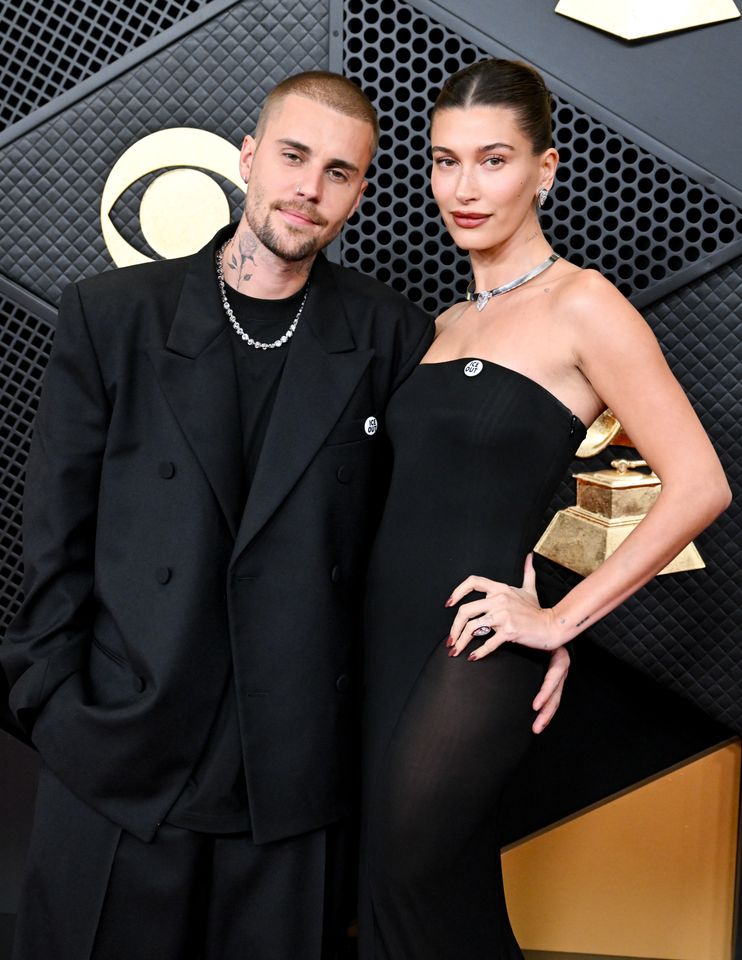 Justin and Hailey Bieber wearing