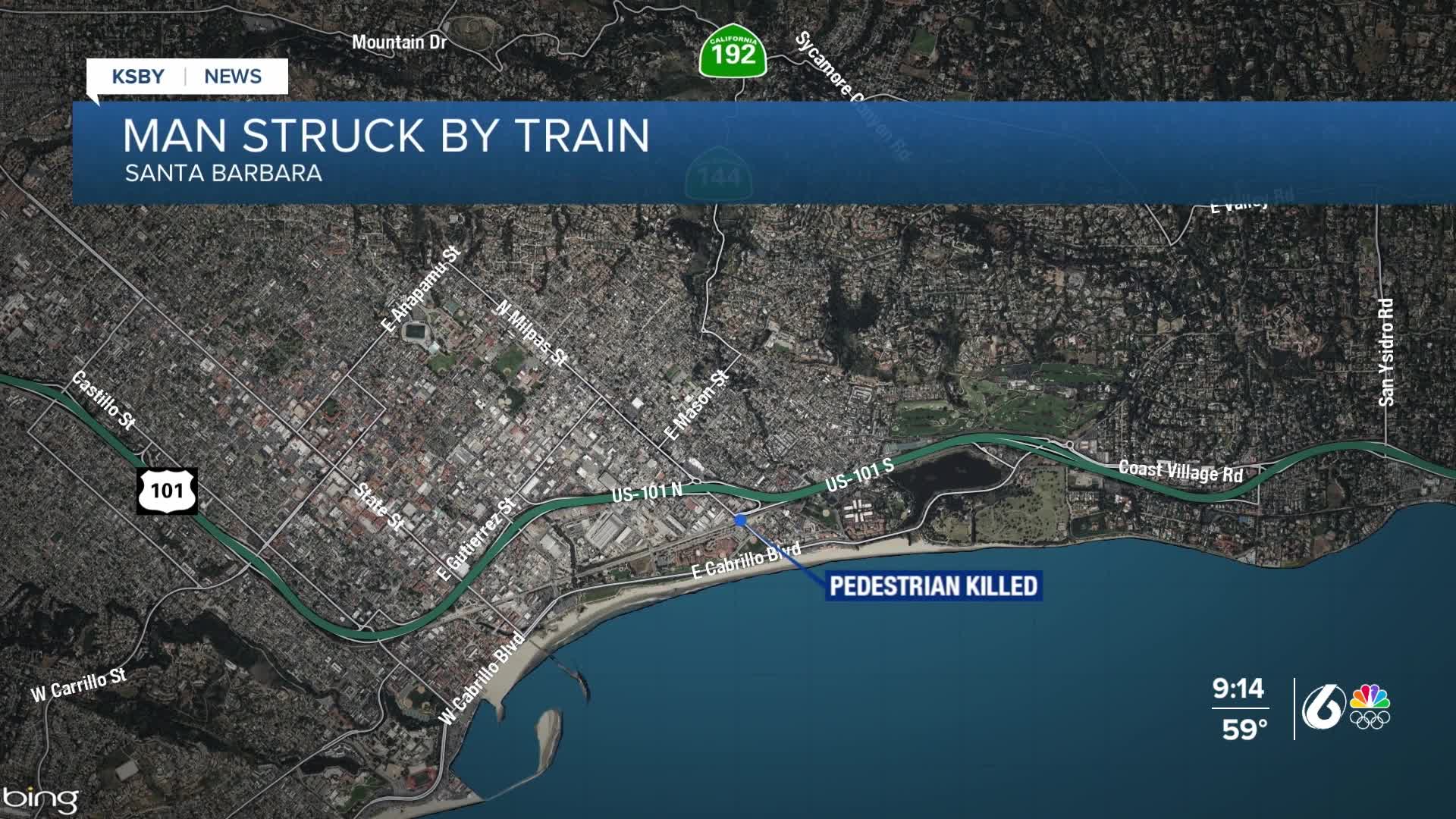 Update: Pedestrian struck and killed by an Amtrak train in Santa Barbara