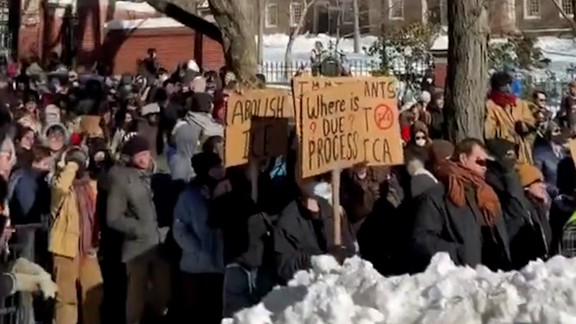 Brown University students on strike in New York