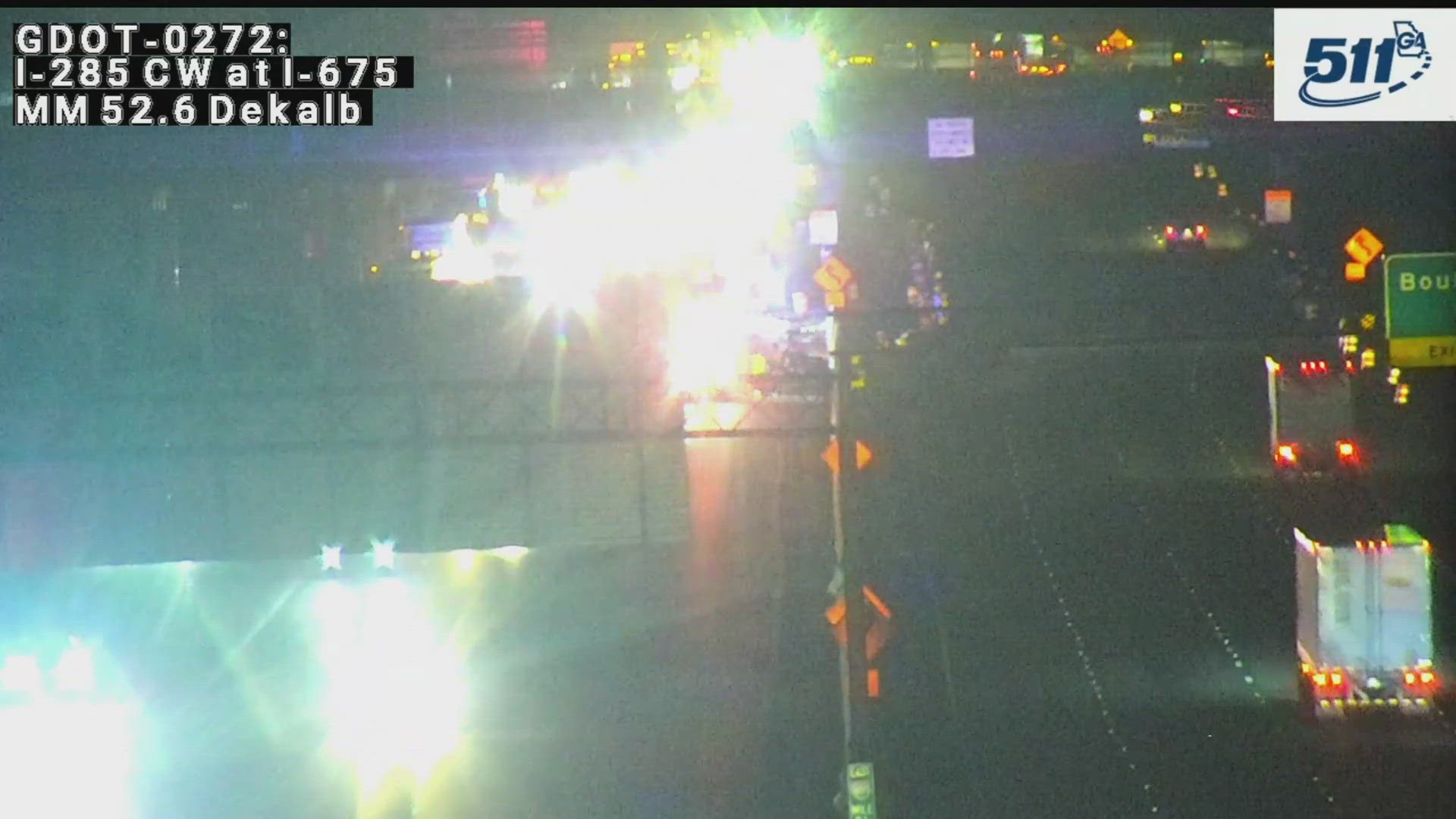 I-285 WB shutdown at Bouldercrest Road (Exit 51) in DeKalb County