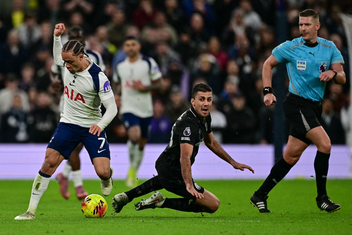 Man City star Rodri in referee rant after Tottenham draw