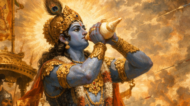 Lord Krishna During the War (Image Credit: AI)