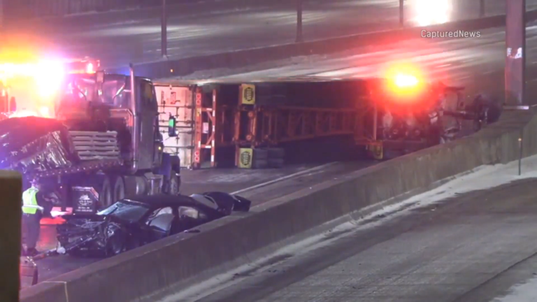 I-90 westbound lanes in northwest suburbs shut down after semi hits EMS ...