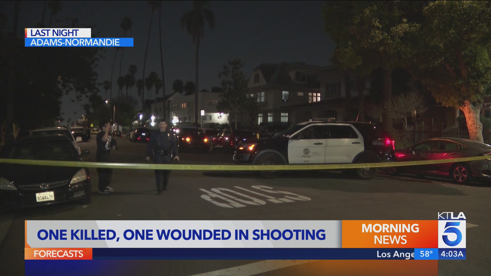 Deadly drive-up shooting leaves 1 dead, 1 wounded in LA neighborhood