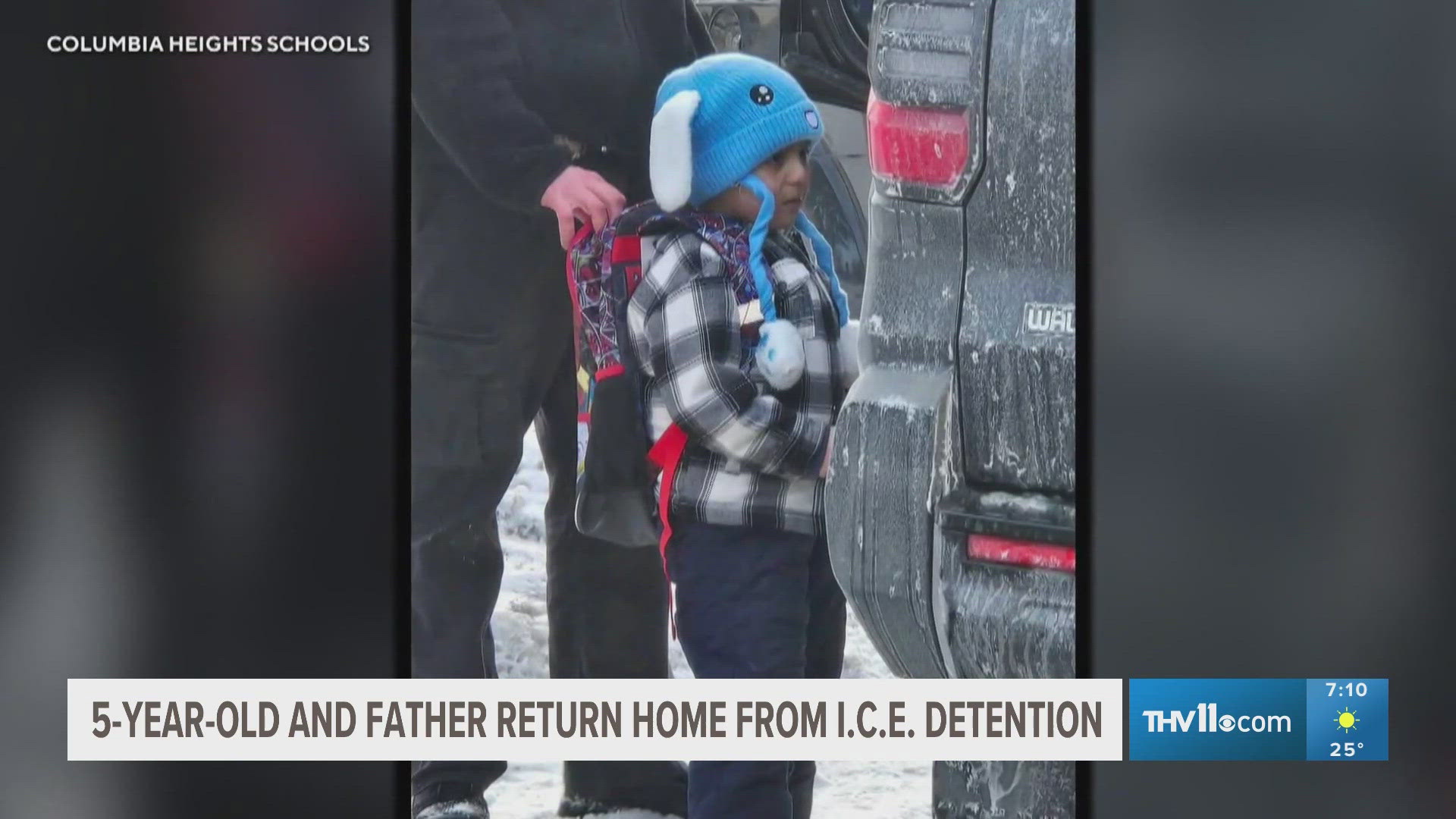 5-year-old boy and his father return home from ICE detention