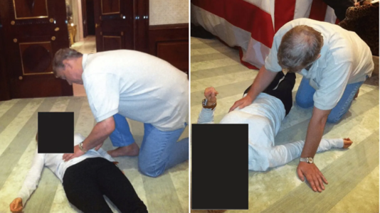 Images released by the DoJ also appear to show Mountbatten-Windsor interacting with the woman (Photo: DoJ/Reuters)