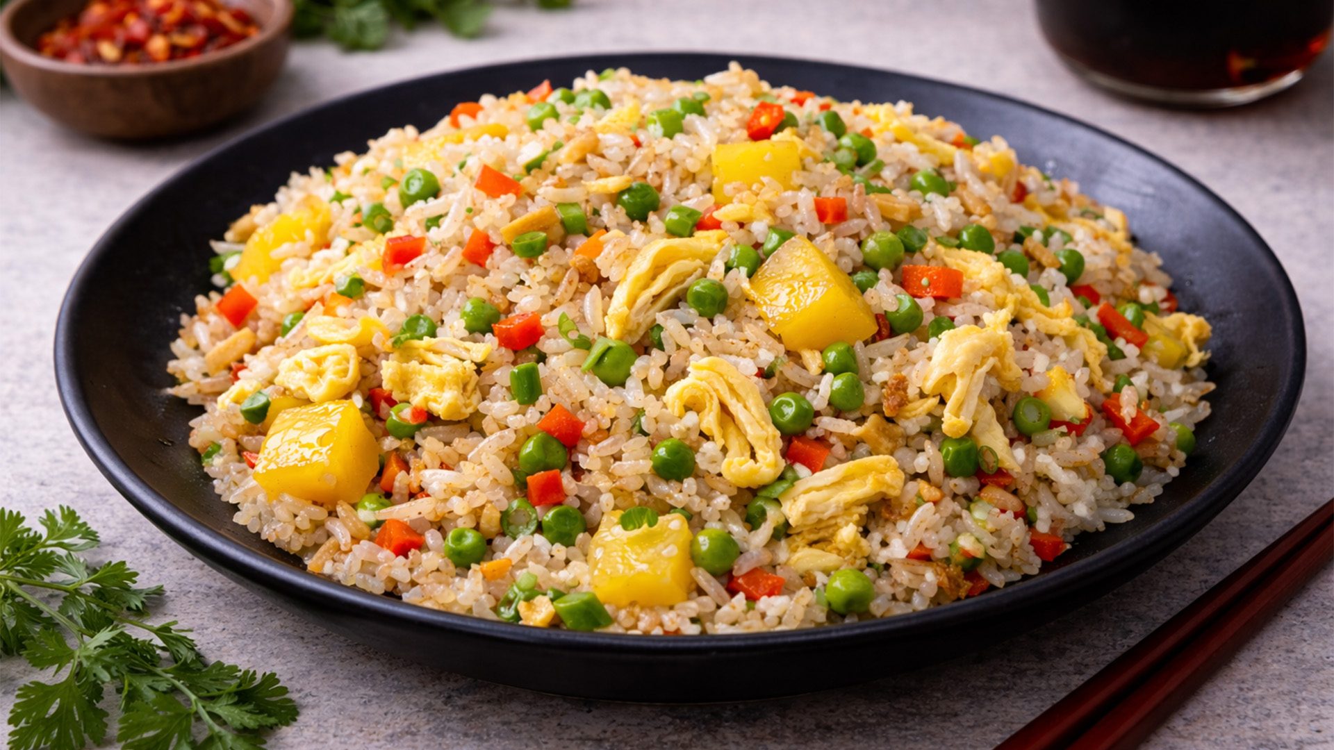 A colorful pineapple fried rice worth trying
