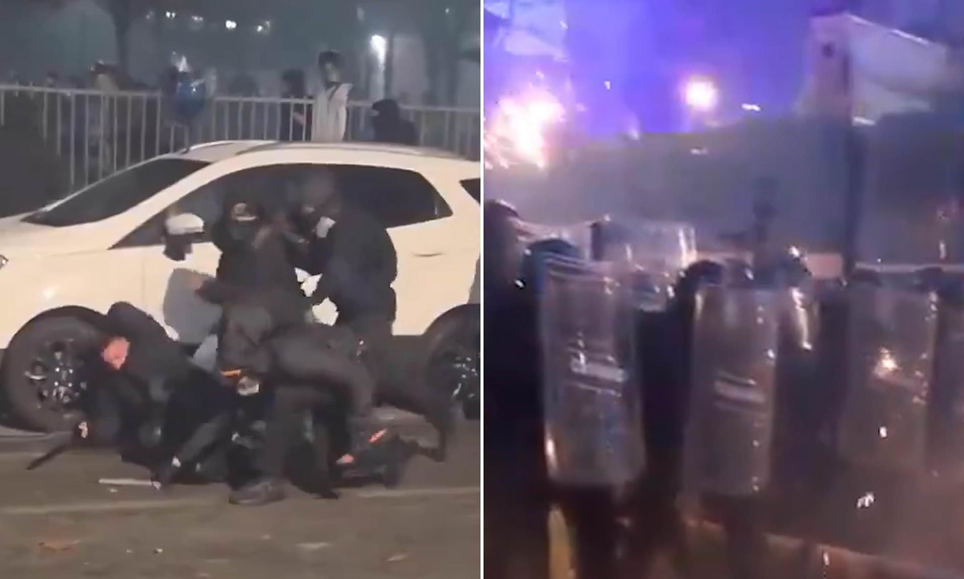 More than 100 police injured as left-wing supporters riots in Turin