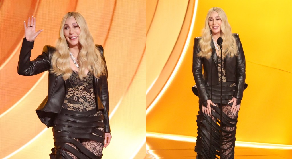 Cher goes for deconstructed edge in custom Luis De Javier for the 2026 ...