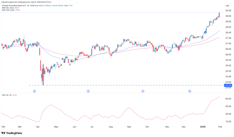 SCHD ETF stock is beating the S&P 500 and Nasdaq 100 this year