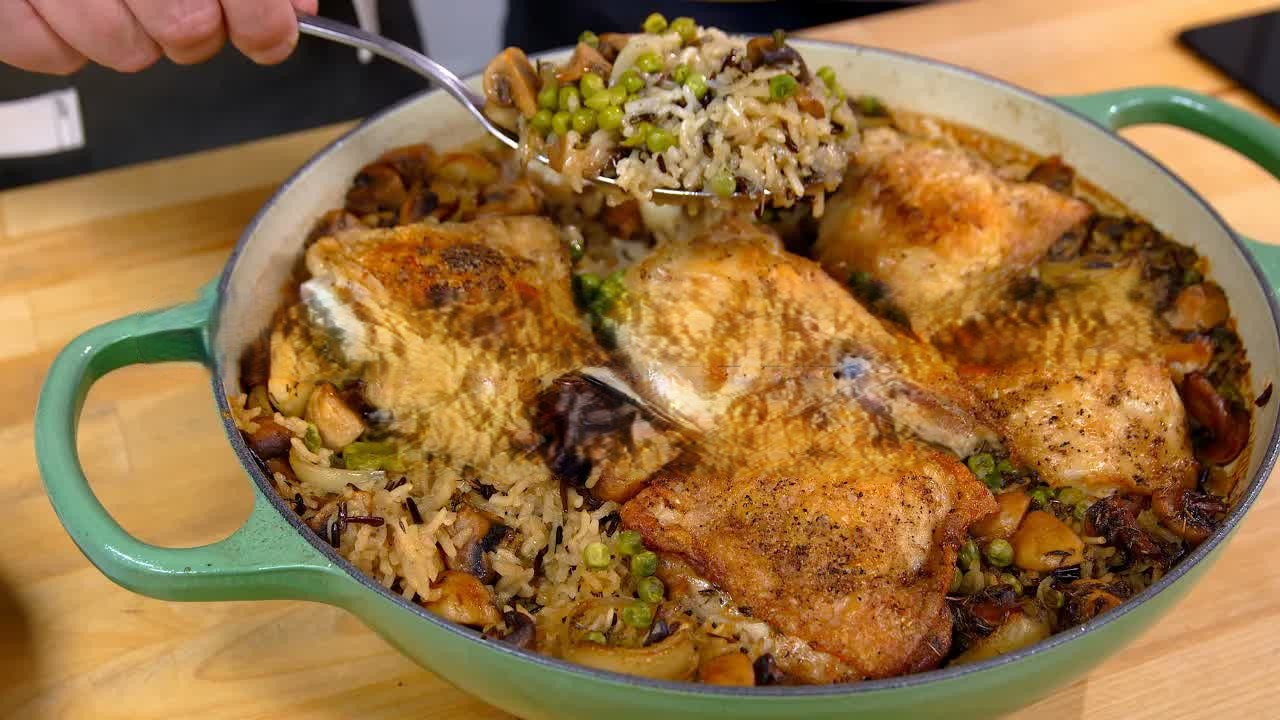 Budget-friendly chicken and wild rice casserole