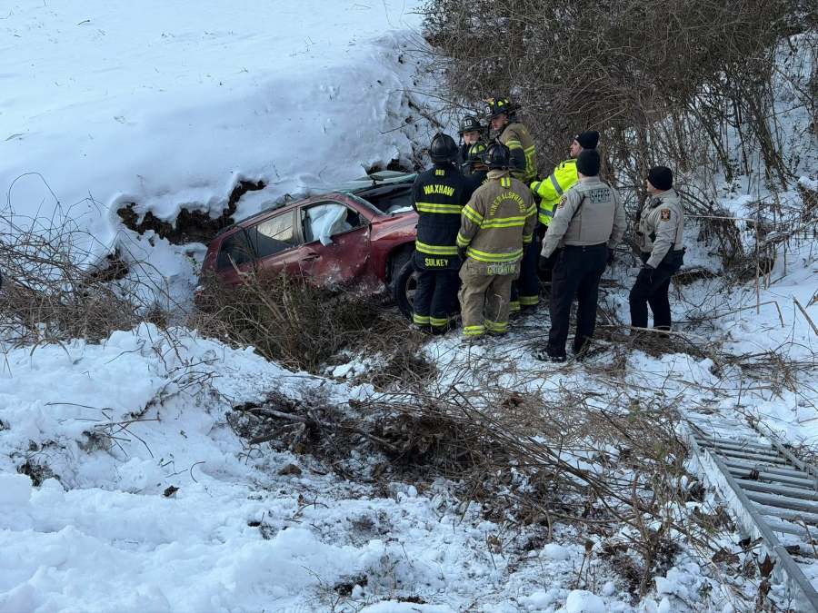Two rescued after vehicle plunges into North Carolina embankment