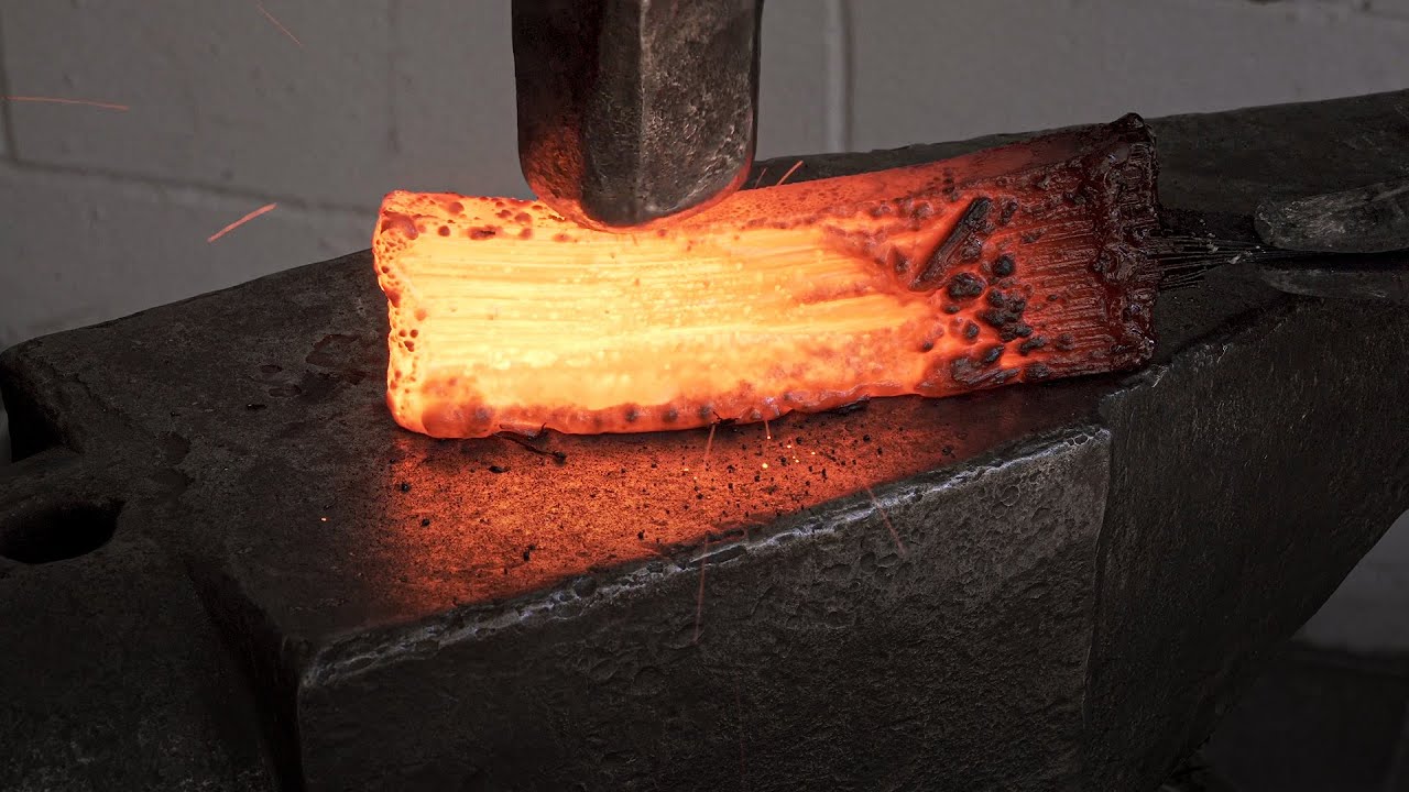 Damascus of broken bandsaw blades