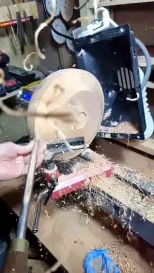 Slow motion turning - see the chips fly woodturning