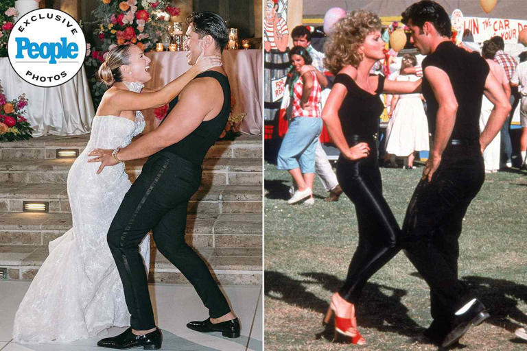 Wedding guests go wild after bride and groom surprise crowd with  electrifying 'Grease' dance at reception (exclusive)