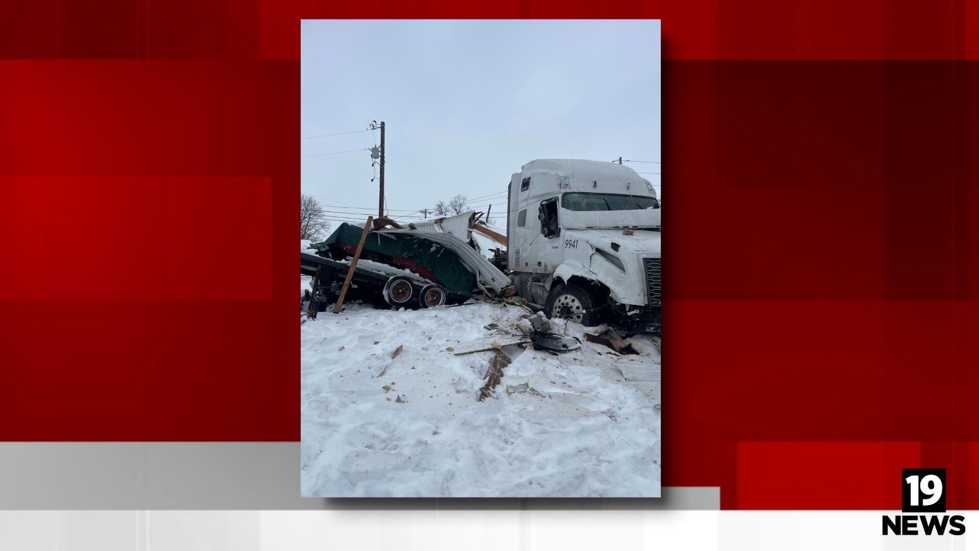 Semi crashes into barn in Medina County, causing power outage and road ...