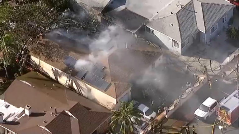 Crews battle house fire in Chula Vista