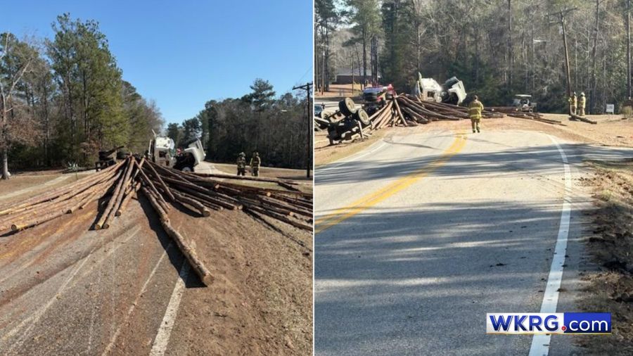 Log truck crash on Hwy 56 causes major traffic disruption