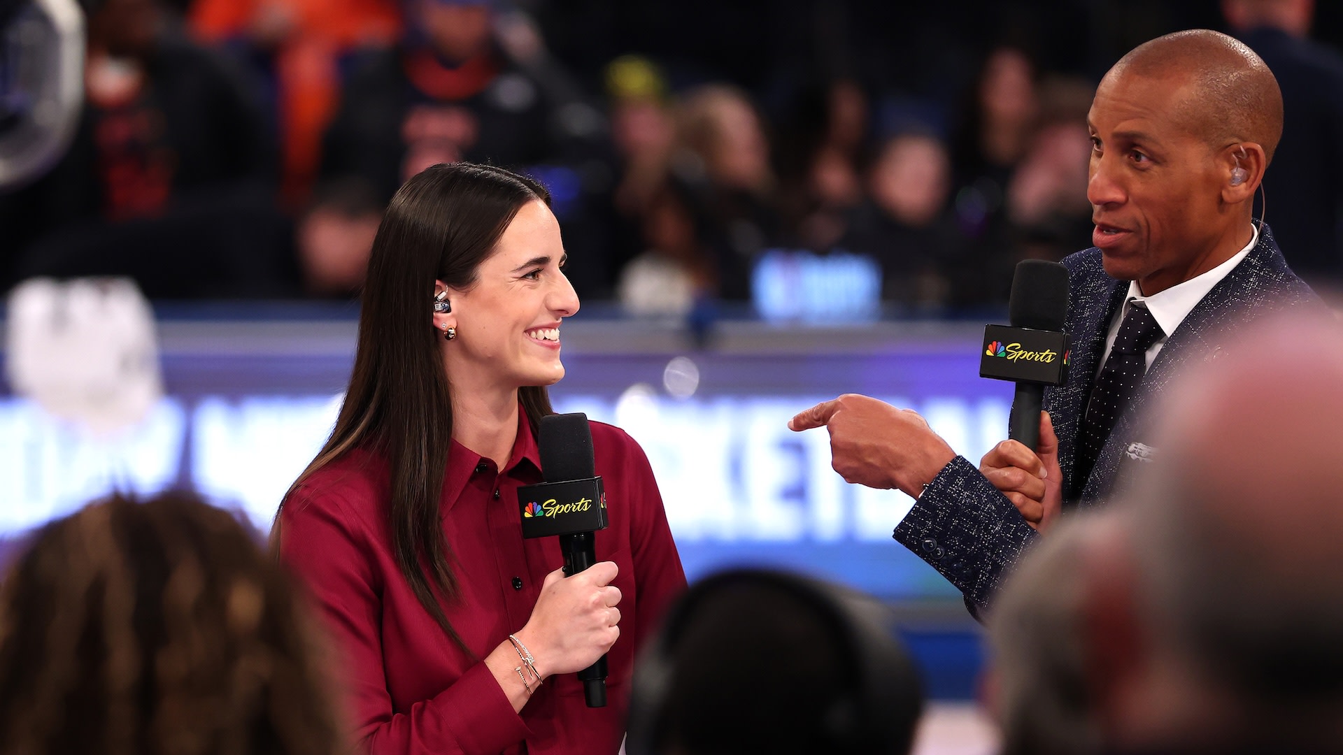 Watch Caitlyn Clark's awkward reaction to Reggie Miller comparing her