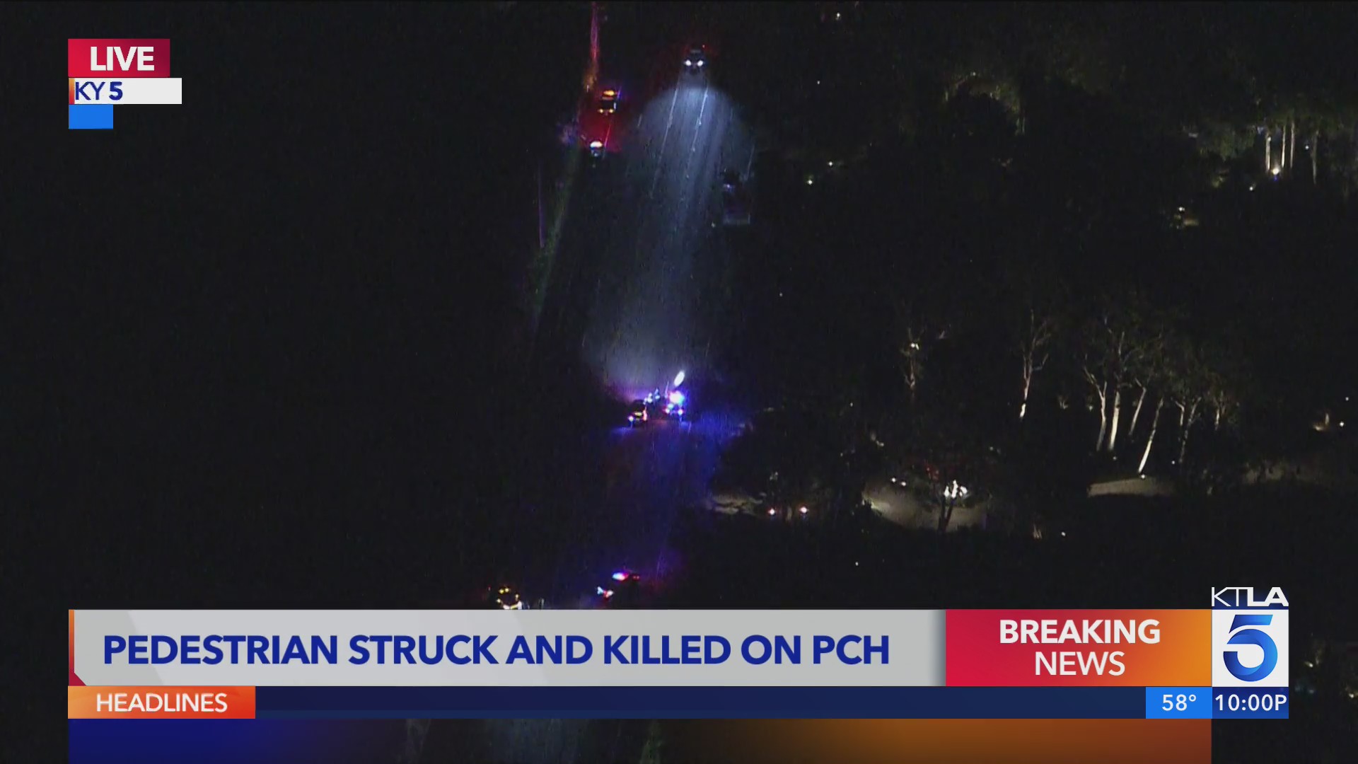 Pedestrian struck and killed on PCH in Malibu