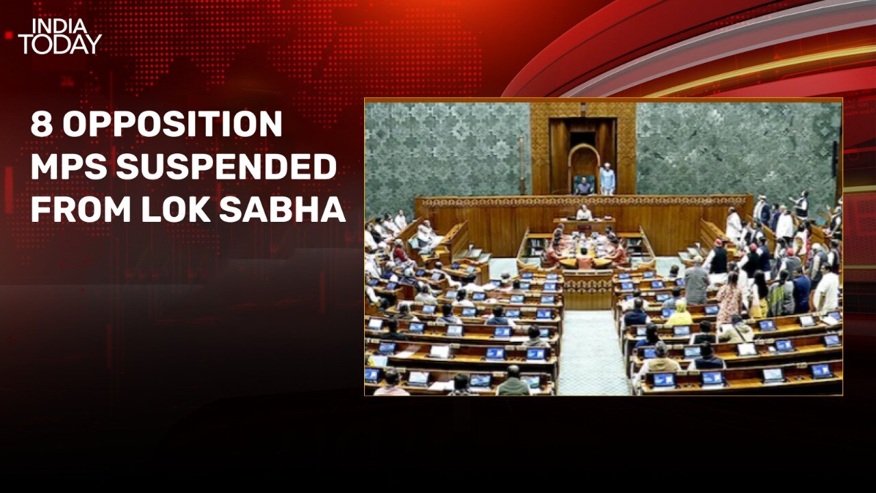 8 Congress MPs suspended from Lok Sabha for hurling papers at chair