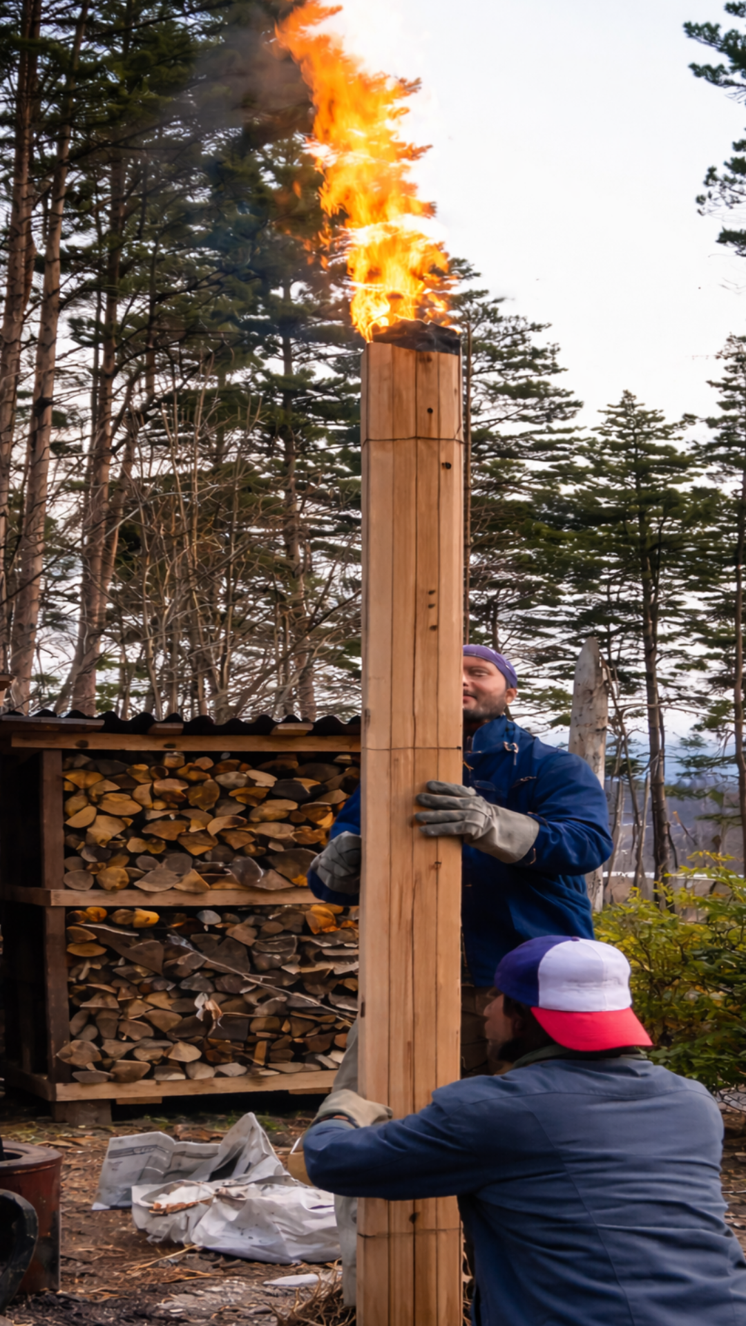 Finishing wood using the traditional yaki sugi method