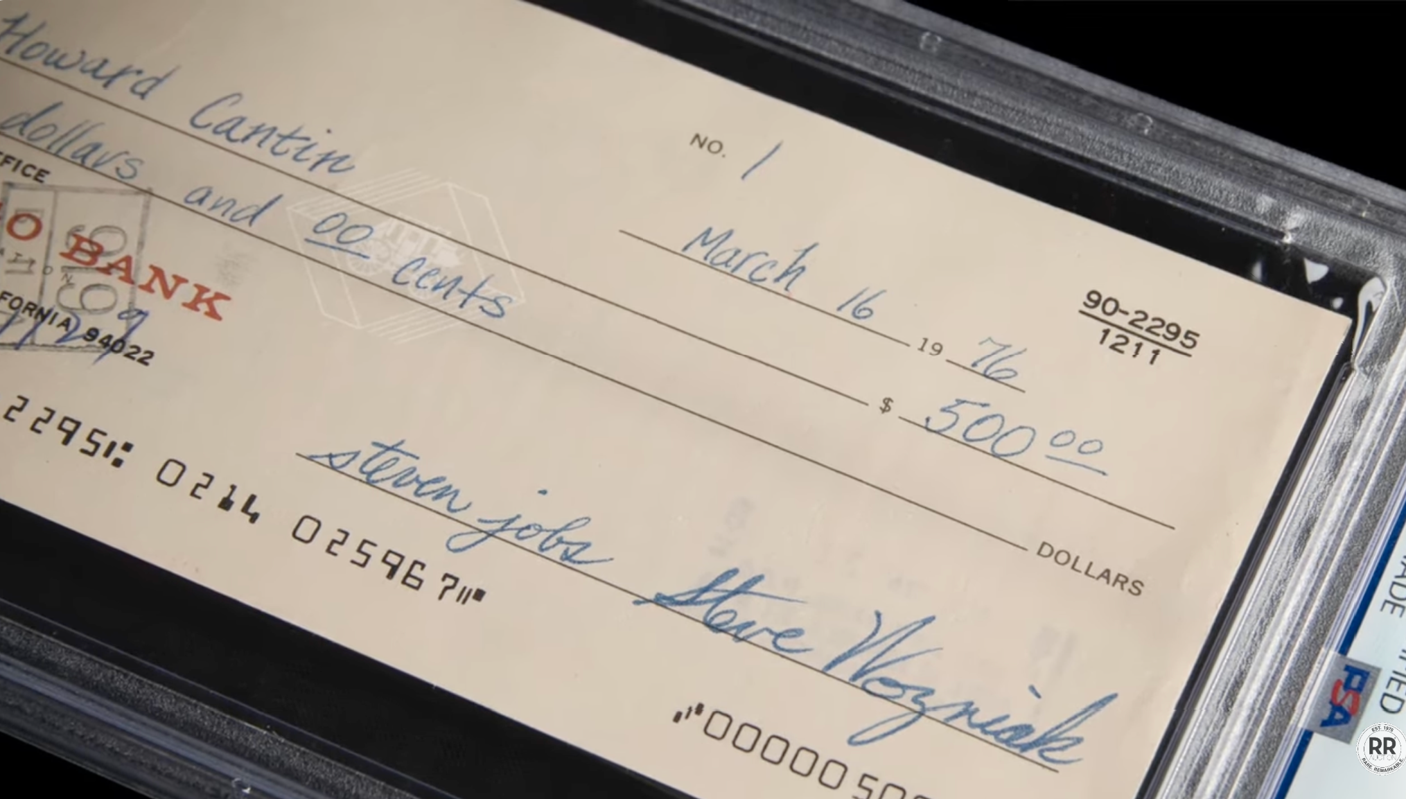 The $500 check that kickstarted Apple just sold for $2.4 million. Take ...