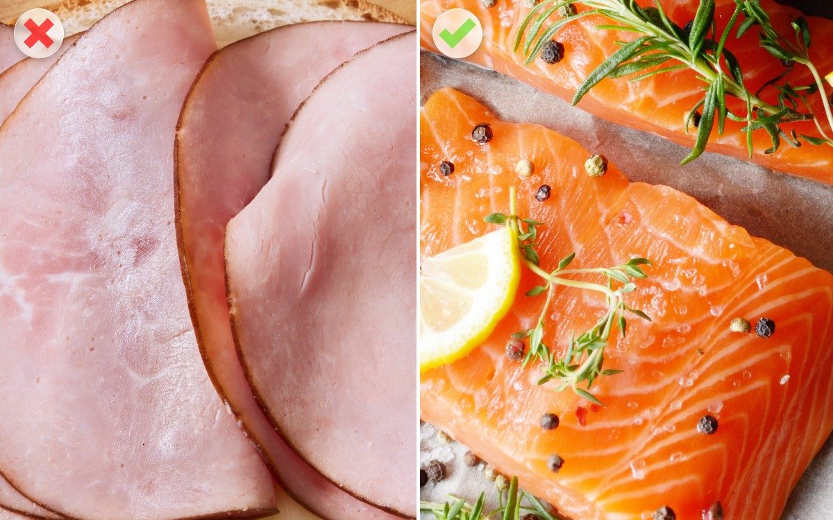 Swap processed meats for fresh protein