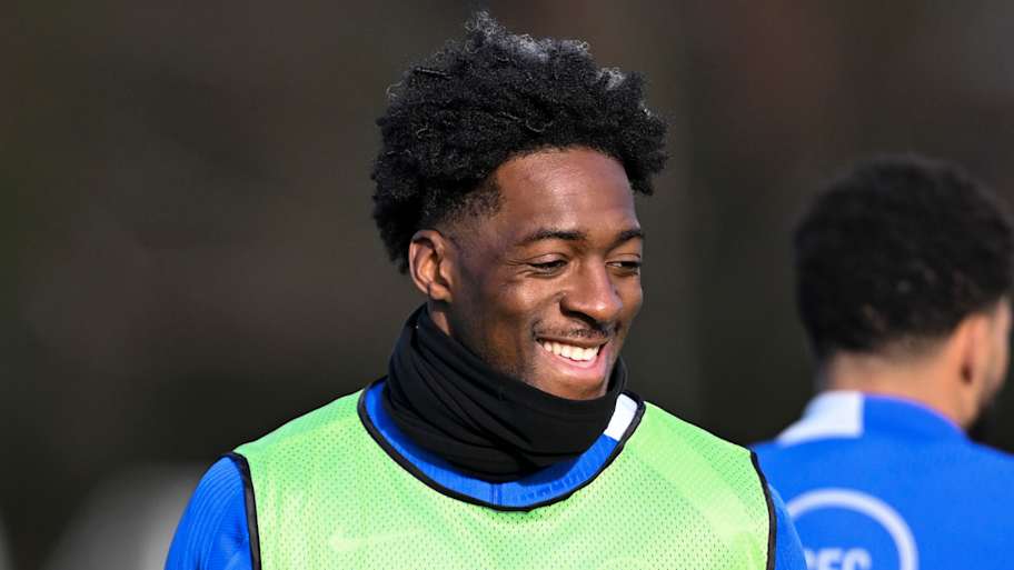 Axel Disasi was all smiles upon his return to Chelsea training. | Darren Walsh/Chelsea FC/Getty Images