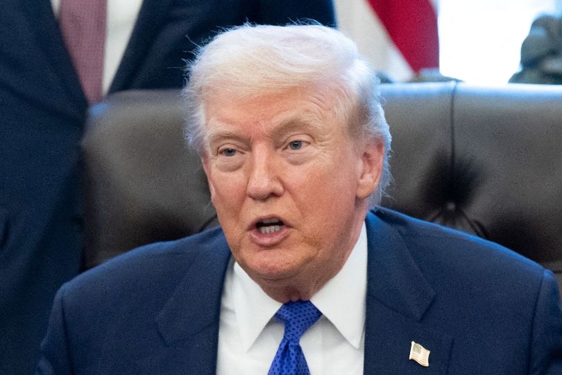 US President Donald Trump speaks to the press about a critical minerals stockpile with $12 billion in initial funding, as Washington seeks to lower reliance on China for rare earths and other resources, in the Oval Office of the White House in Washington, DC, on February 2, 2026.