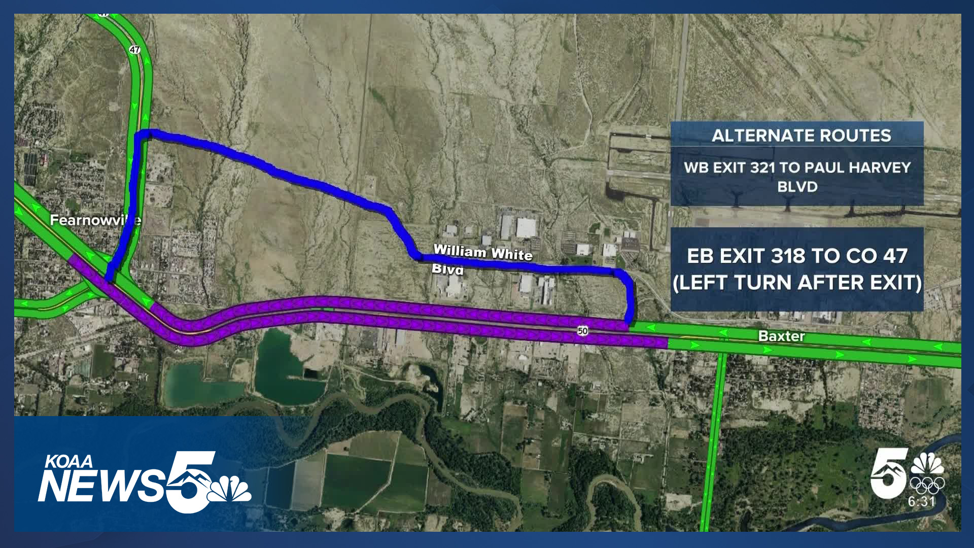 Water main break shuts down Highway 50 east of Pueblo