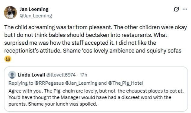 Jan Leeming takes aim at 'oblivious' parents after 'screaming child ...