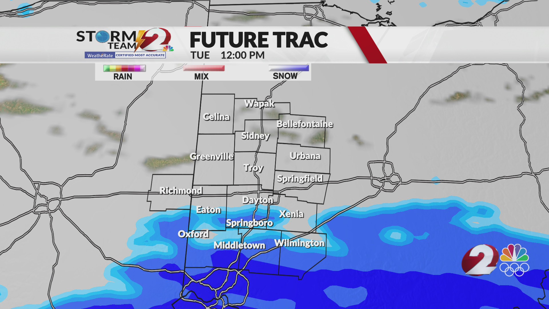 Today's Miami Valley forecast update 2/3/26