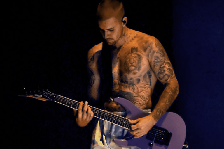 Justin Bieber plays guitar onstage during the 68th Grammy Awards at Crypto.com Arena on February 1, 2026 in Los Angeles, California.