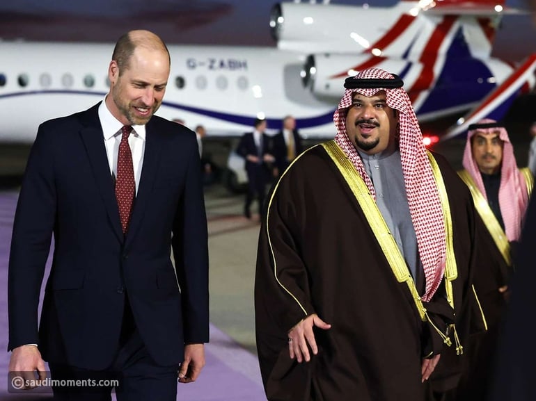 Prince William touches down in Riyadh for first official Saudi visit