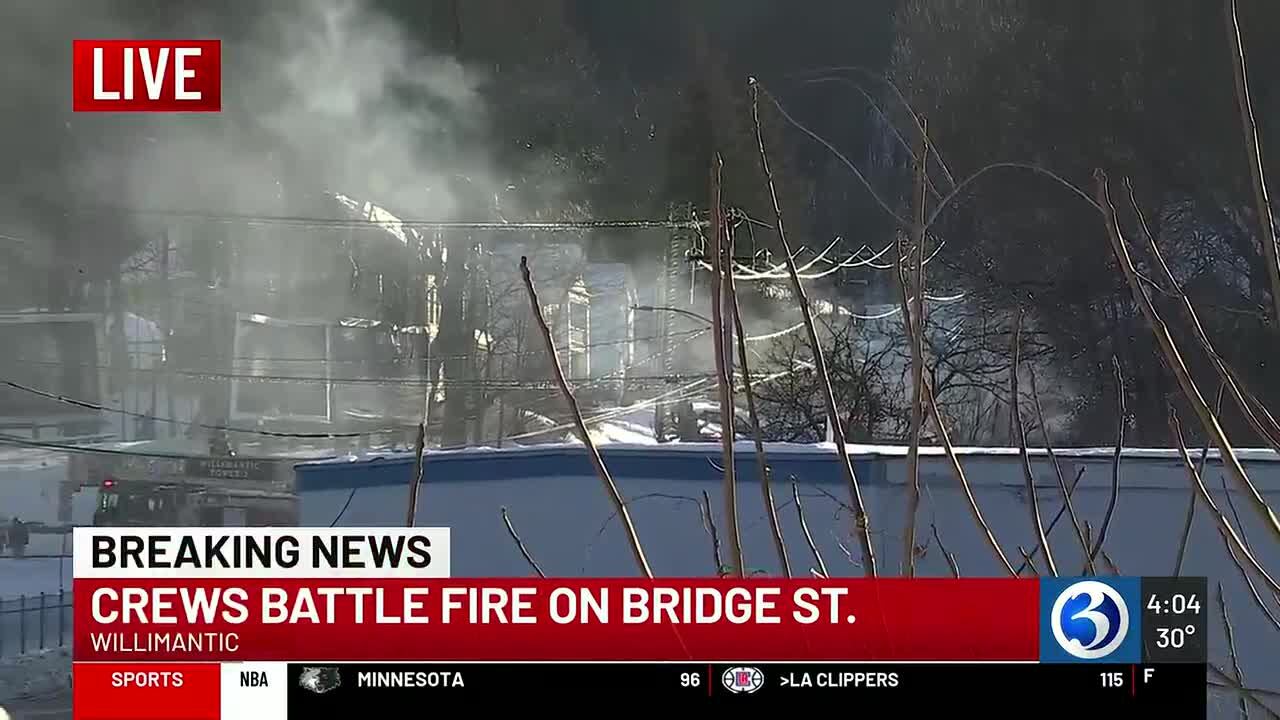 Crews battle second-alarm fire in Willimantic
