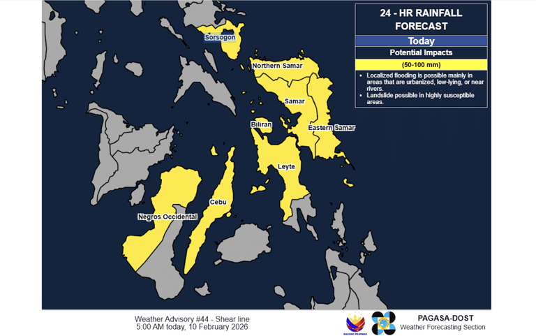 Shear line, amihan to bring heavy rains over parts of Luzon, Visayas