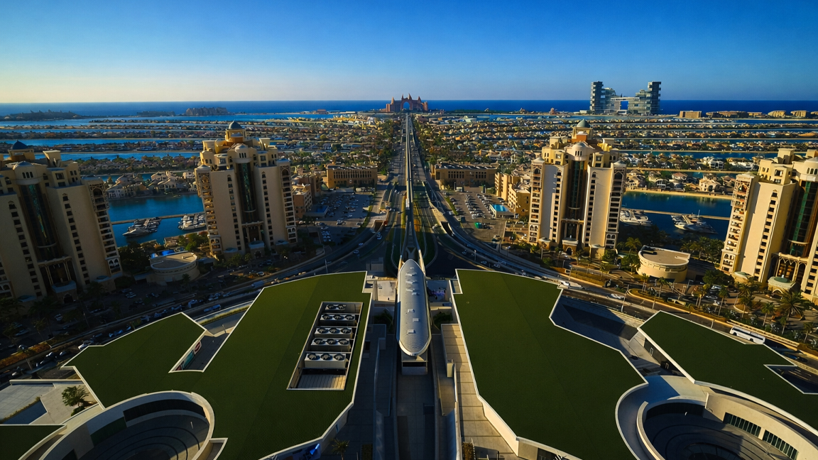 Luxury urban landscape by the blue ocean