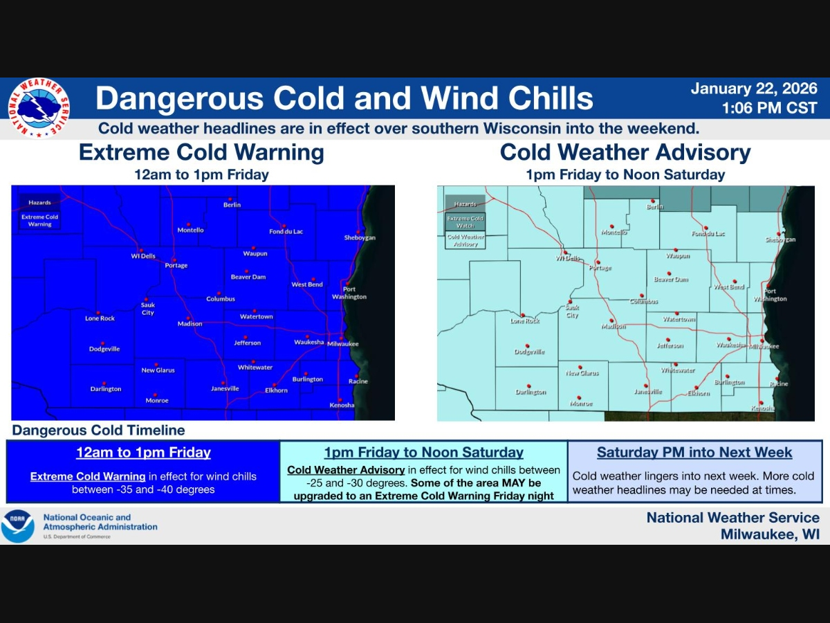 Wind chills plunge to 40 below as extreme cold grips Wisconsin
