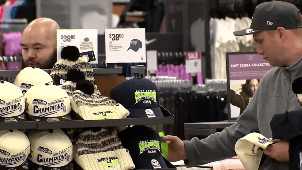Seattle Seahawks Super Bowl merchandise selling fast as fans flood Pro ...