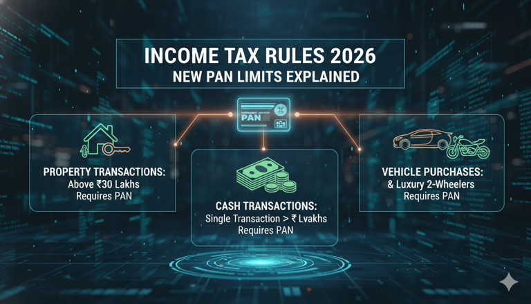 Income tax rules 2026: New PAN limits for property, cash & vehicles ...
