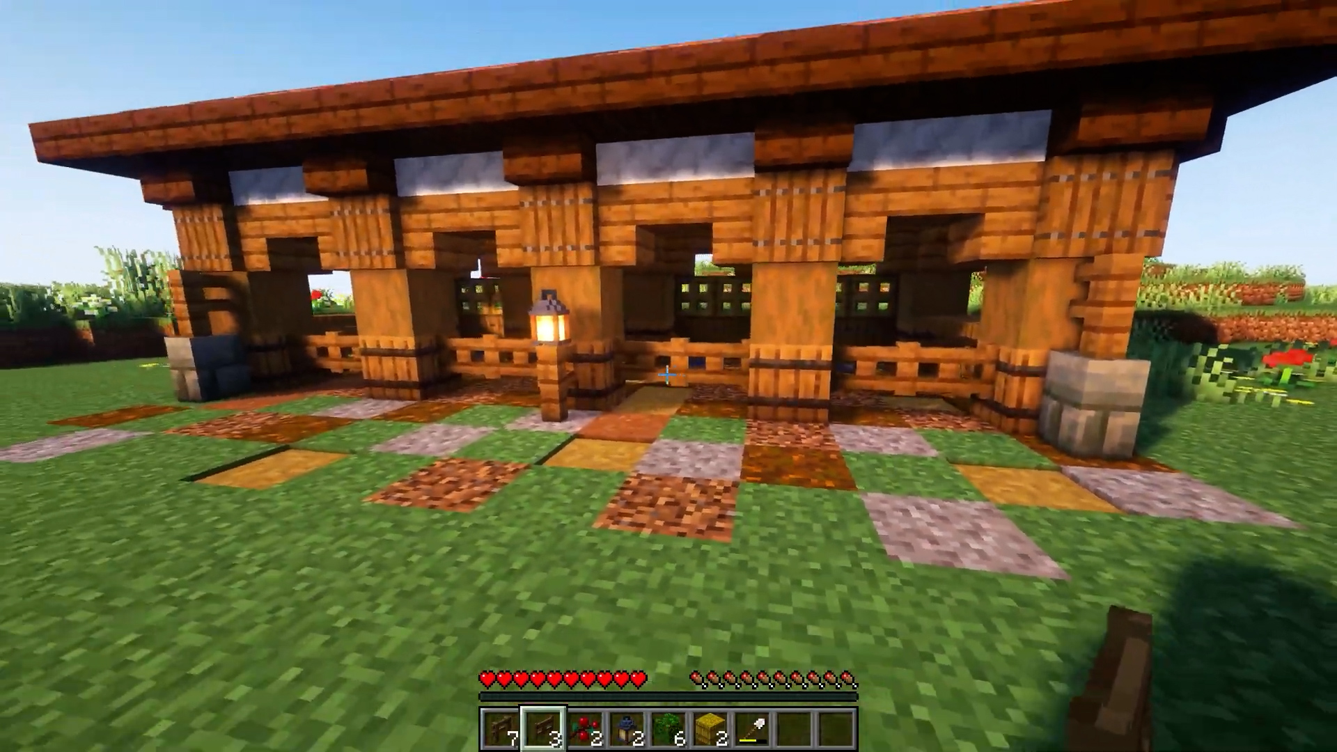 Minecraft horse stable with clean and simple layout